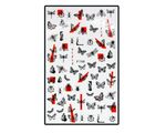 Nail Sticker Red Admiral F748