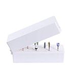 Nail drill bits holder box with folding white 30pcs