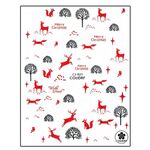 Aphro Nails nail sticker Winter Forest Red CJ021P