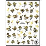 Nail sticker Gold Flowers CJ015