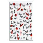 Nail Sticker Red Admiral F748