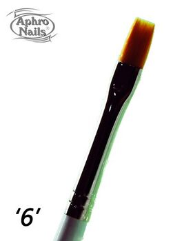 Aphro Nails gel brush straight 6 wooden handle