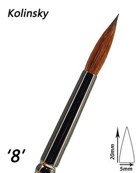 Kolinsky brush "8" silver line-round