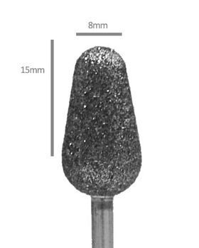 Pedi Planet diamond bit large mace-shaped (medium grit)