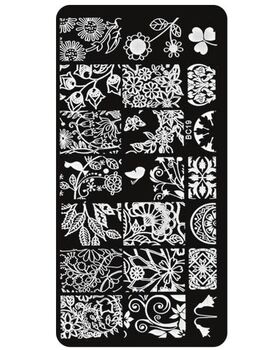 Aphro Nails nail stamping plate Flowery Field BC19