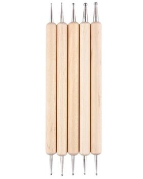 Nail art needle set wooden handle 5 pcs