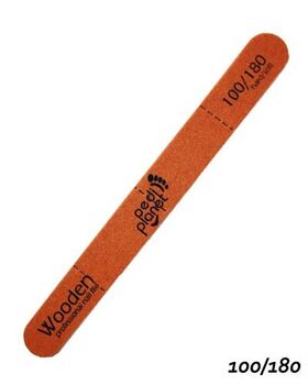 Pedi Planet breakable wood file long straight brown 100/180
