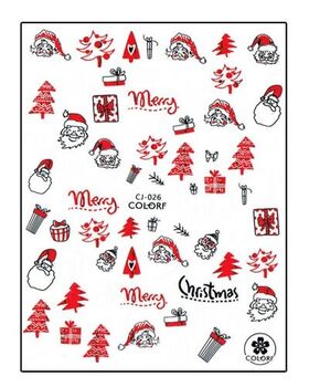 Aphro Nails nail sticker Merry Santa Red CJ026P