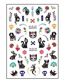 Aphro Nails nail sticker Dia De Los Muertos YZWS204
