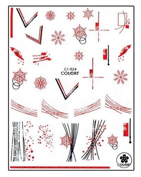 Aphro Nails nail sticker Ice Flower Red CJ024P