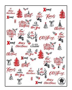 Aphro Nails nail sticker Merry Christmas Red CJ025P