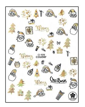 Aphro Nails nail sticker Merry Santa Gold CJ026A