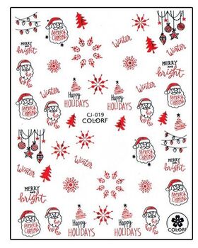 Aphro Nails nail sticker Santa Red CJ019P