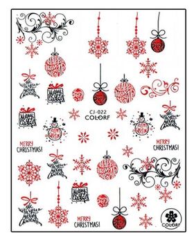 Aphro Nails nail sticker Xmas Ball Red CJ022P