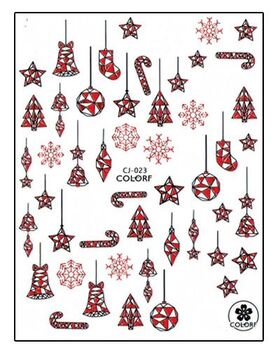 Aphro Nails nail sticker Xmas Decoration Red CJ023P