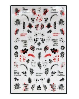 Nail Sticker Artistic Leaves F746