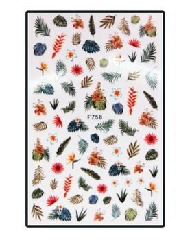 Nail Sticker Green Garden F758