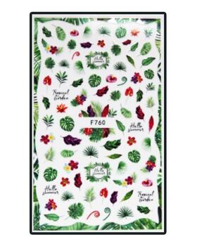 Nail Sticker Indoor Plant F760