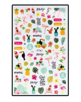 Nail Sticker Pink Flamingo F761