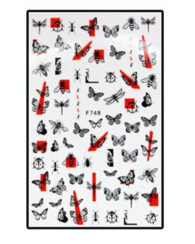 Nail Sticker Red Admiral F748