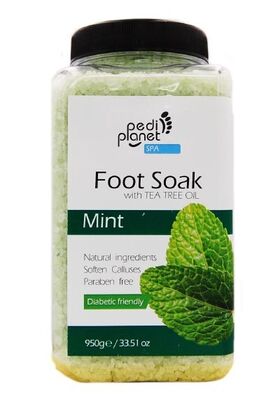 Pedi Planet Spearmint bath salt for foot with tea tree oil 950g